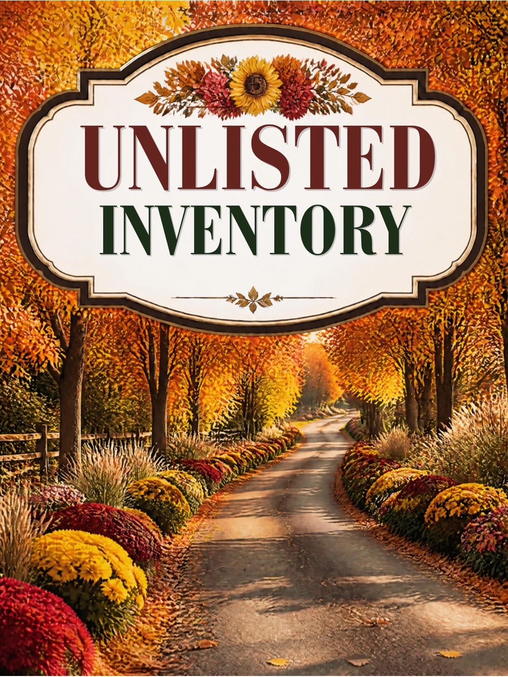 Autumn Road Floral Wall Art Sign